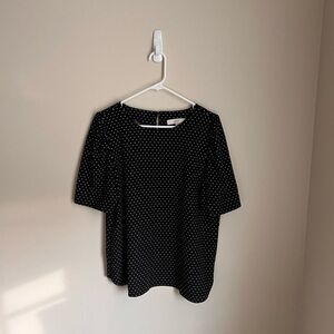 LOFT Black and White Polka Dot Blouse